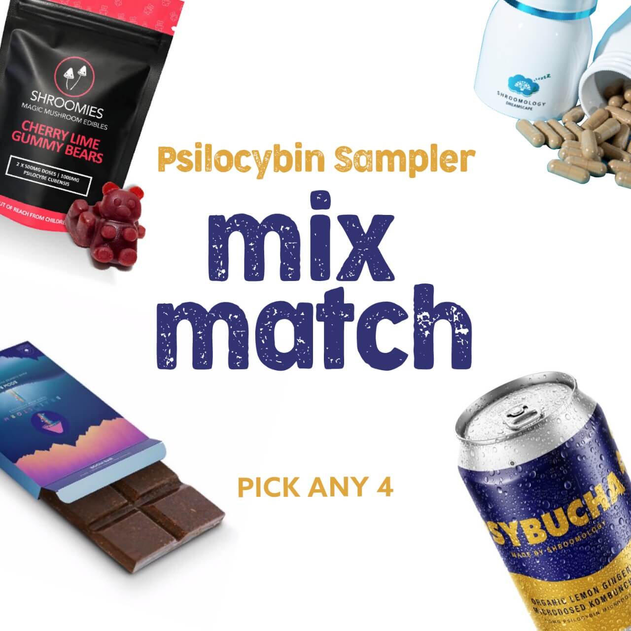 Photographie source: Psilocybin Sampler- Mix &amp; Match – Pick Any 4
