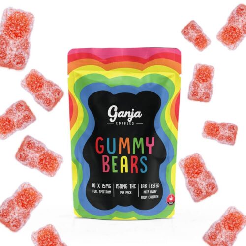 Ganja Bears – Sour Strawberry – 10 X 15mg THC